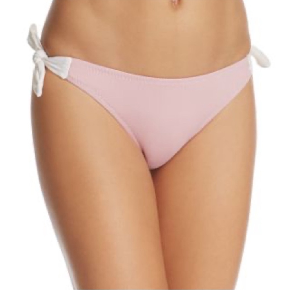 Eberjey Ursula Pink Bikini Bottom with White Ties size M